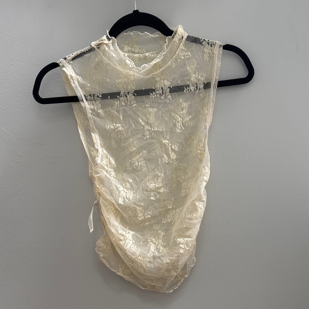 FINAL DAY! Free People Sheer Cream Lace Top